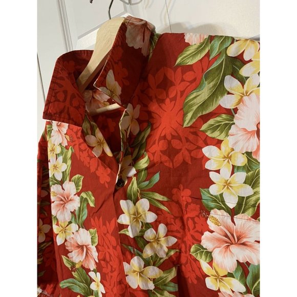 TY Hawaiian Men’s Sz 2XL Short‎ Sleeve Cotton Shirt Made In Hawaii Red - Picture 1 of 8